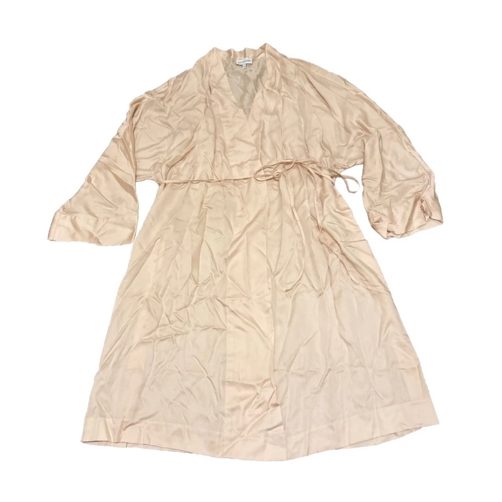 Ettitude Sateen Robe Bamboo Belted Long Sleeves Size L/XL